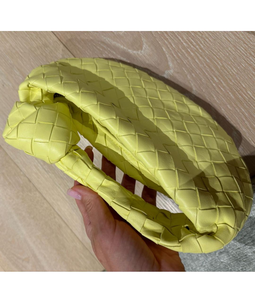 BOTTEGA VENETA Желтая кожаная сумка с короткими ручками, фото 5