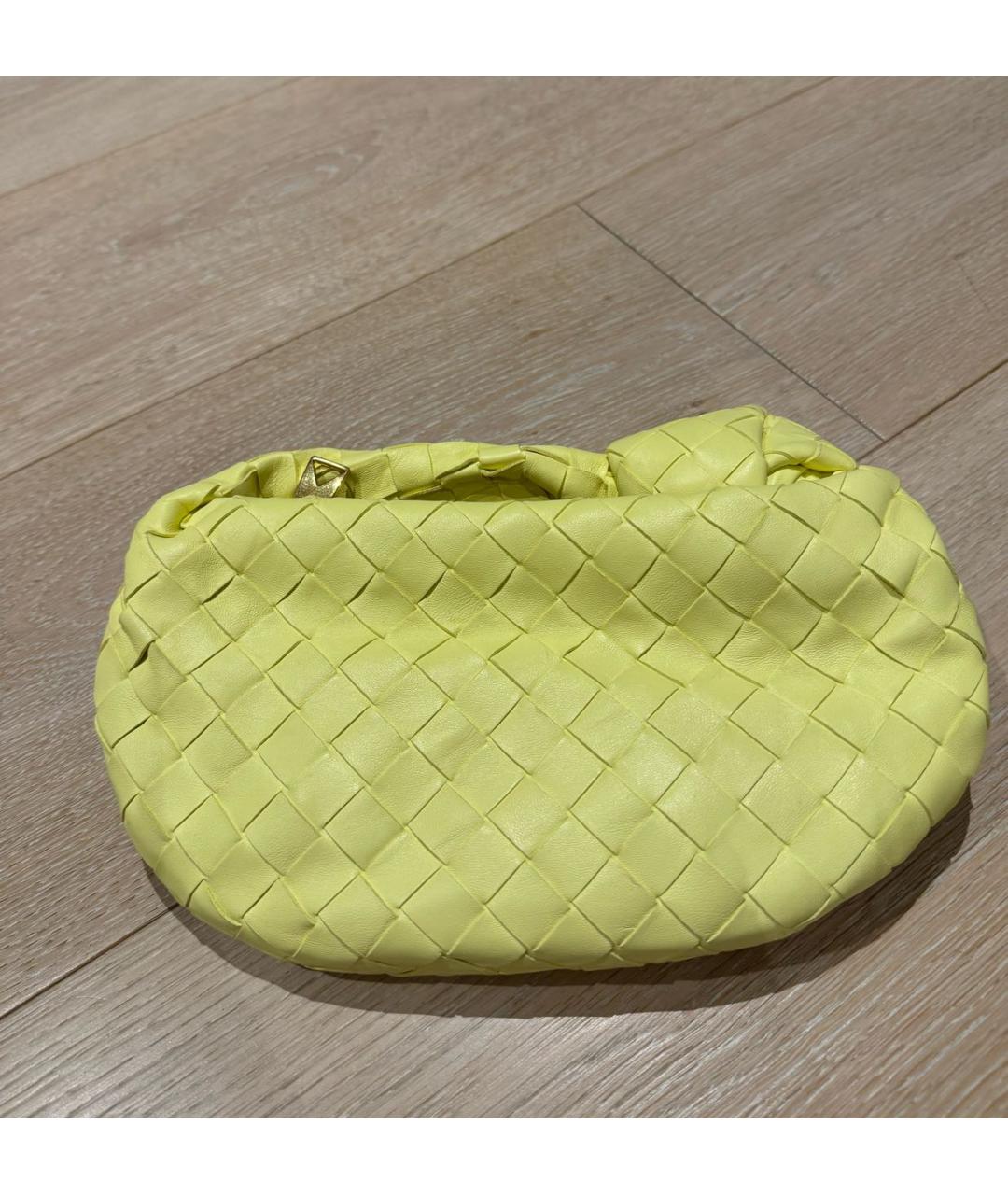 BOTTEGA VENETA Желтая кожаная сумка с короткими ручками, фото 3