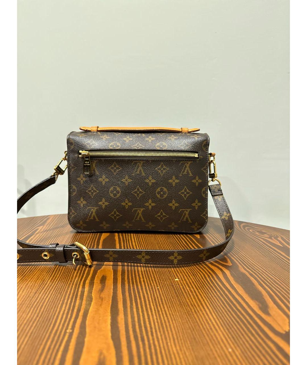 LOUIS VUITTON Коричневая кожаная сумка через плечо, фото 3