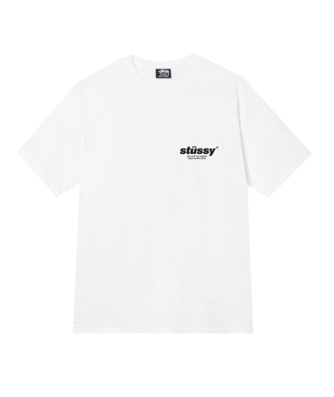 STUSSY Белая хлопковая футболка, фото 1