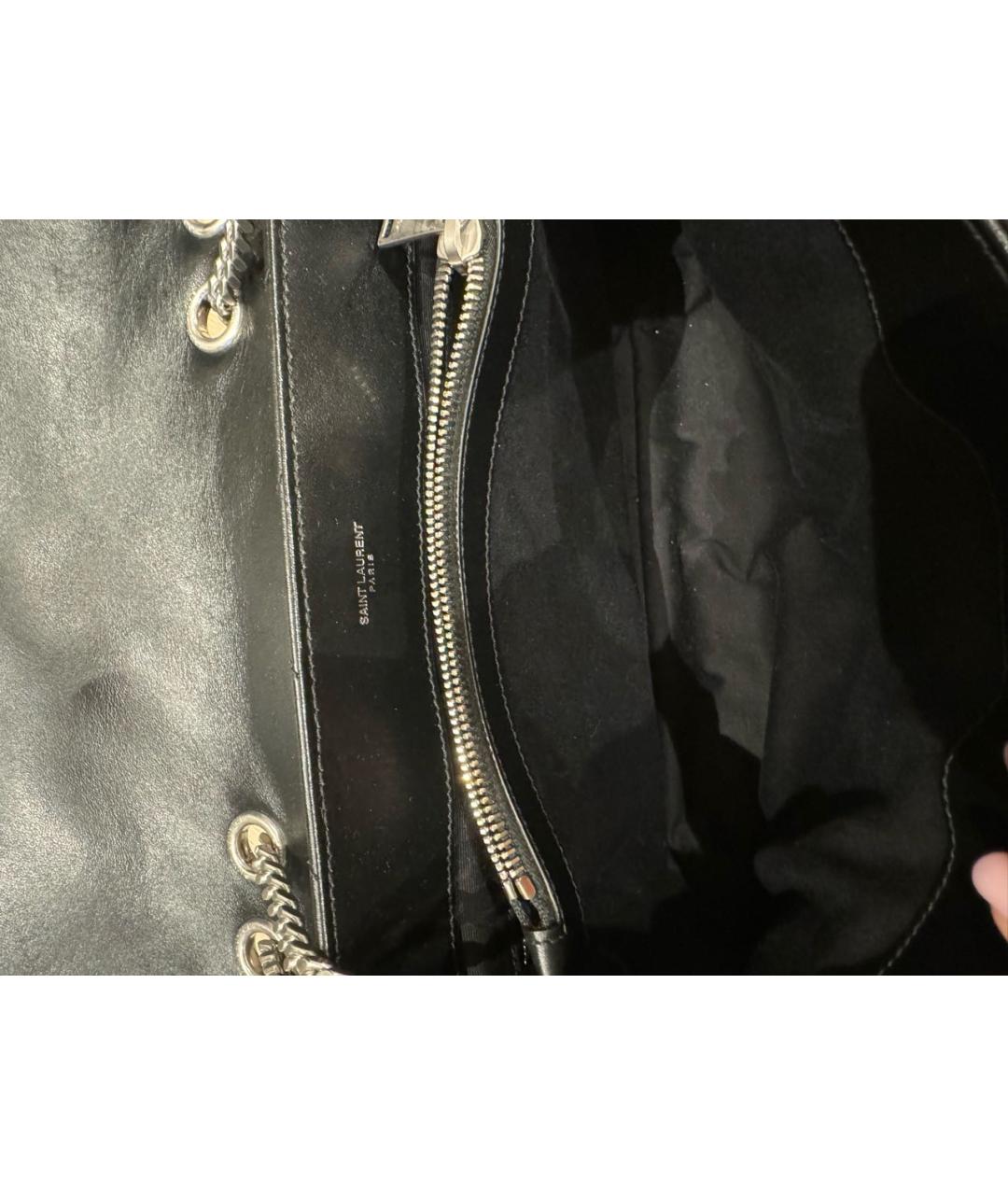 SAINT LAURENT Черная кожаная сумка через плечо, фото 4