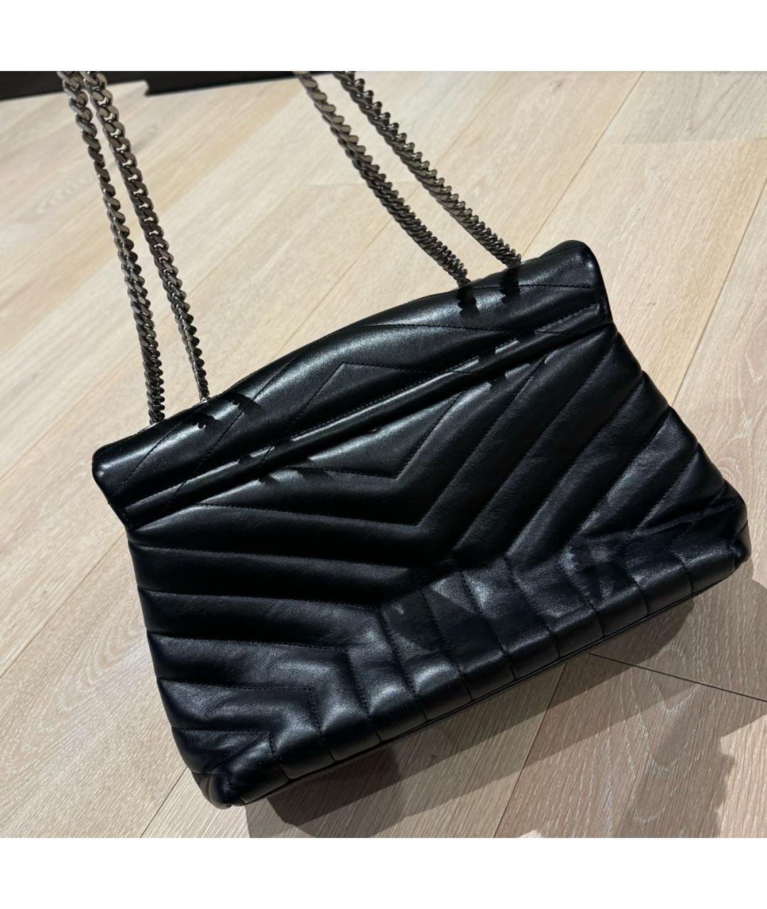 SAINT LAURENT Черная кожаная сумка через плечо, фото 8