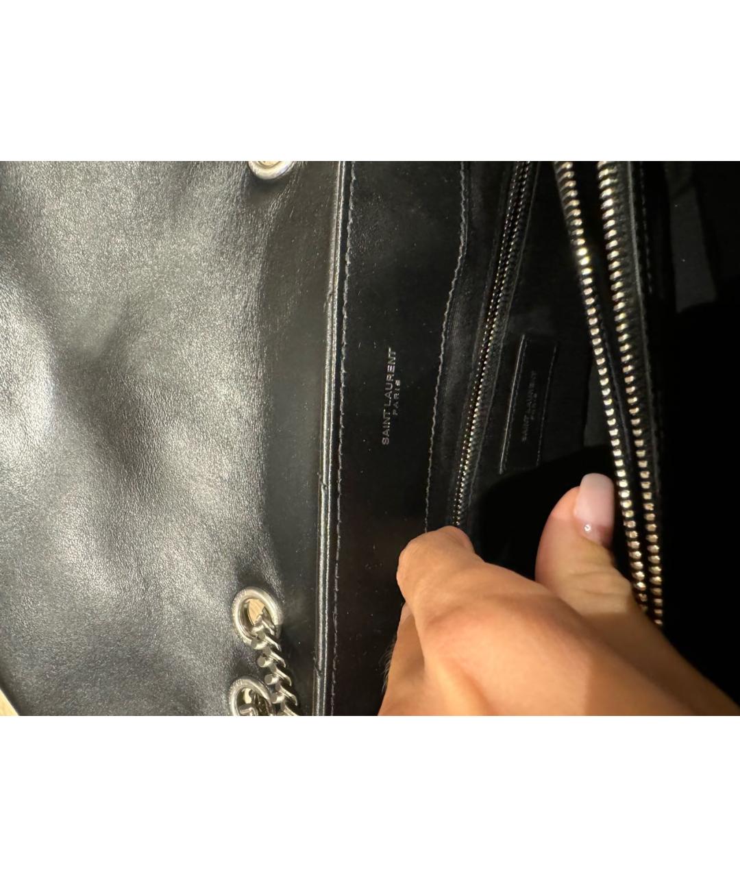 SAINT LAURENT Черная кожаная сумка через плечо, фото 5