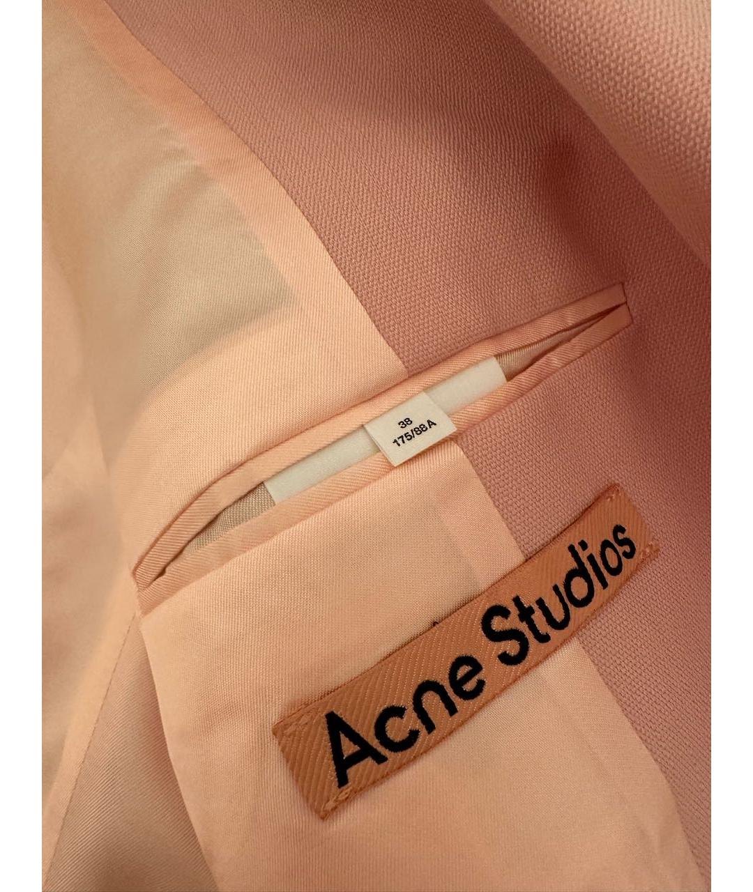 ACNE STUDIOS Розовый шерстяной костюм с брюками, фото 3