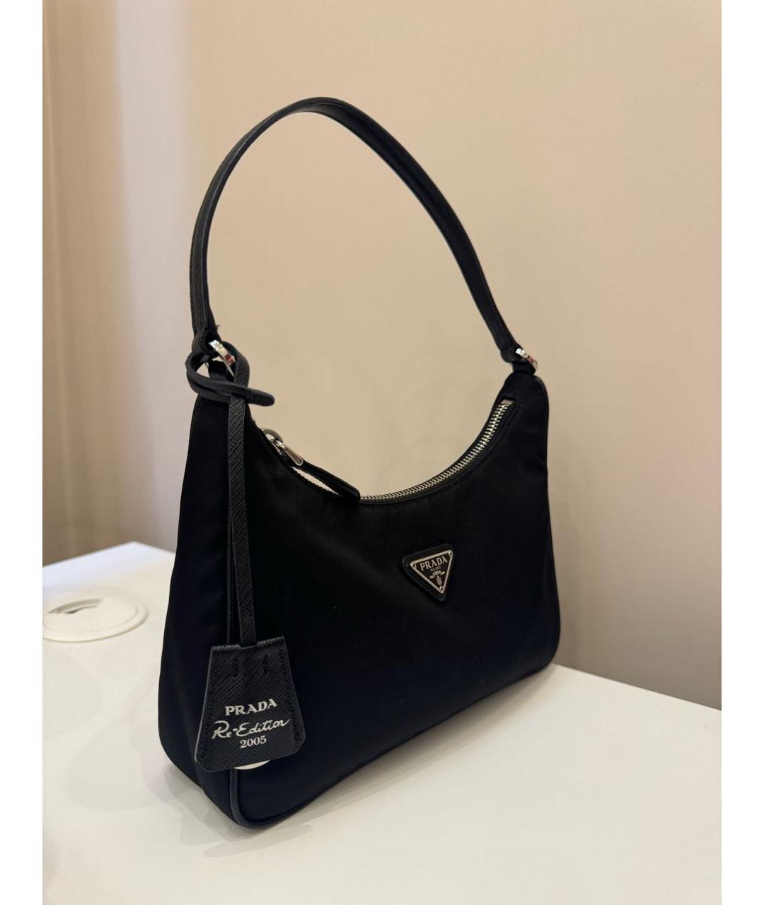 PRADA Черная синтетическая сумка с короткими ручками, фото 2