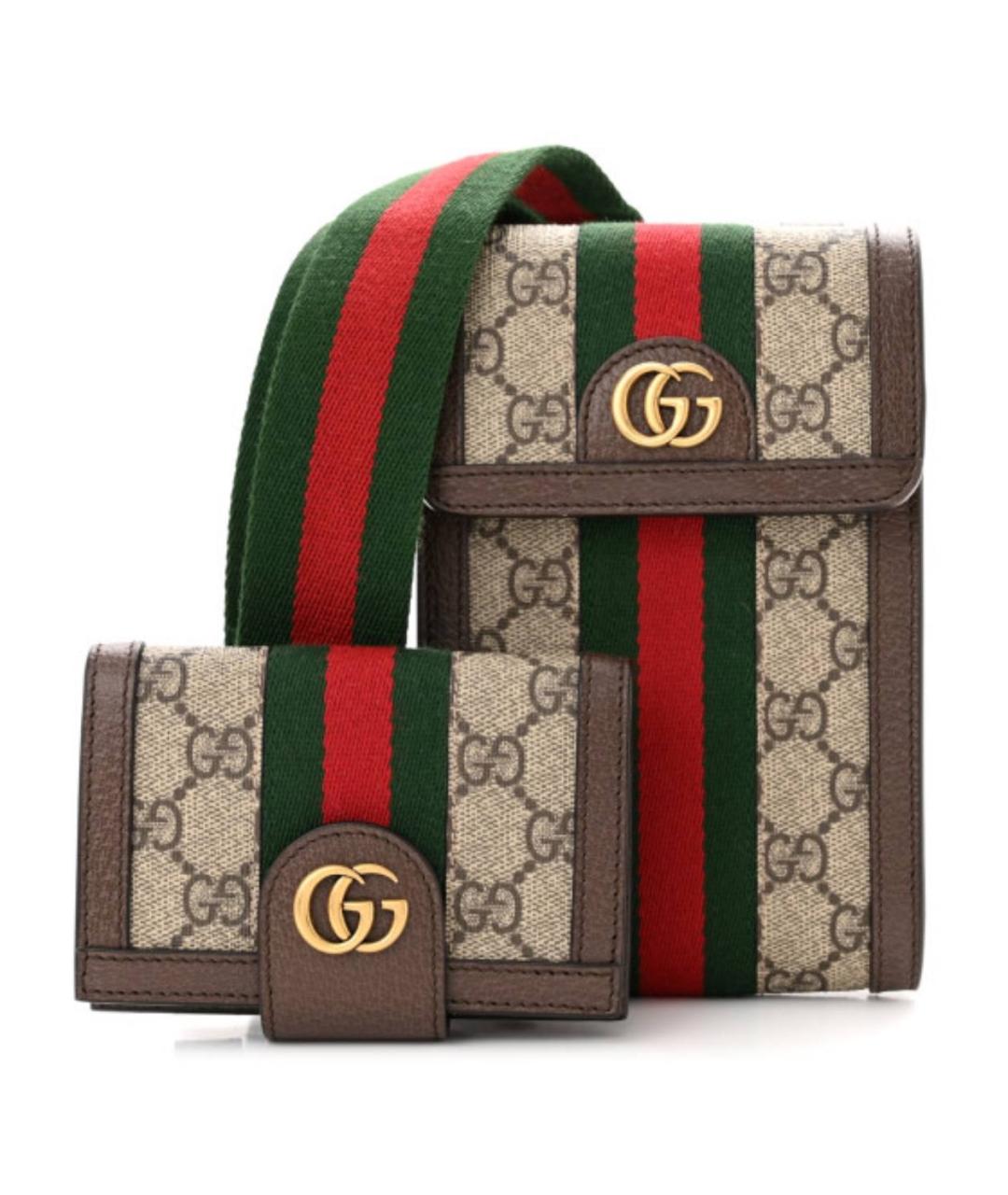 GUCCI Коричневая кожаная сумка через плечо, фото 1