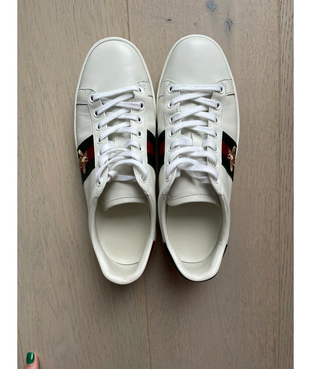 GUCCI Белые кожаные кроссовки, фото 3