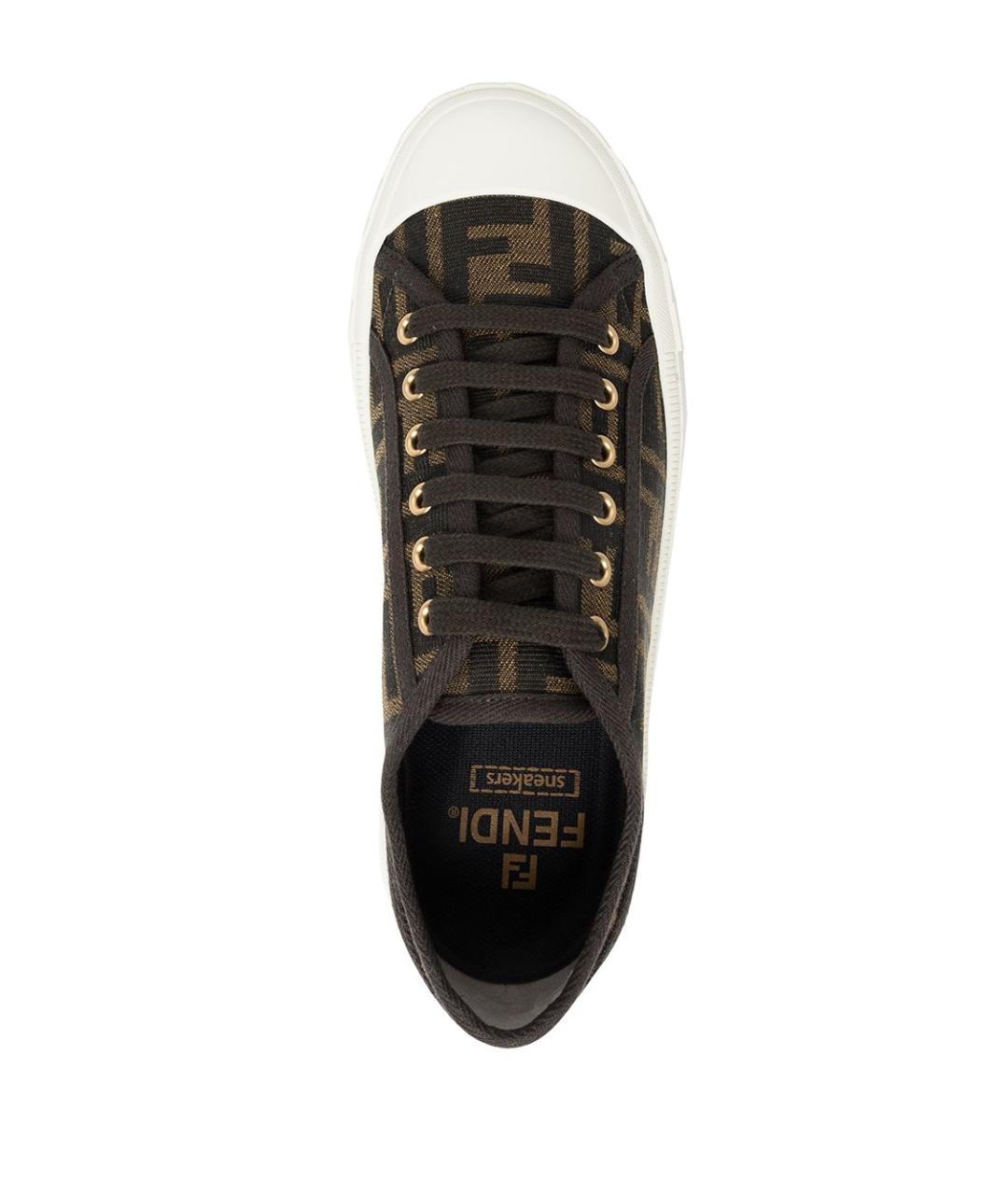 FENDI Коричневые кеды, фото 4