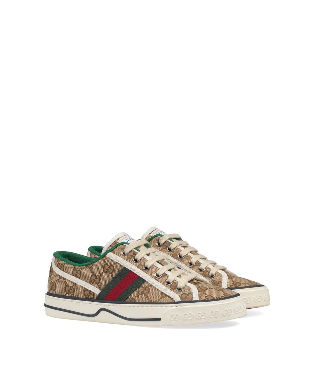 GUCCI Бежевые текстильные кеды, фото 4