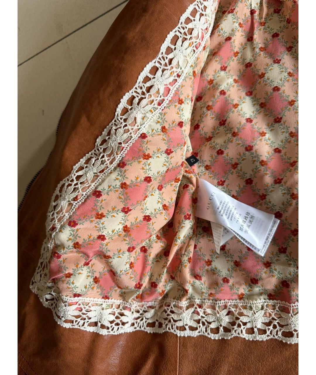 GUCCI Горчичная кожаная куртка, фото 7