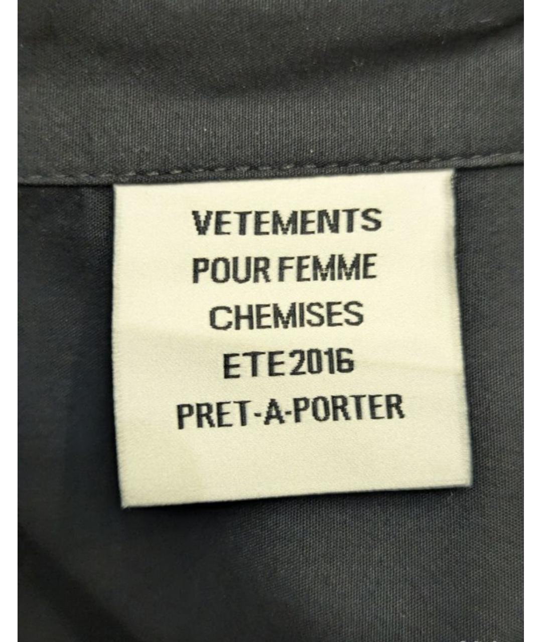 VETEMENTS Черное хлопковое платье, фото 3