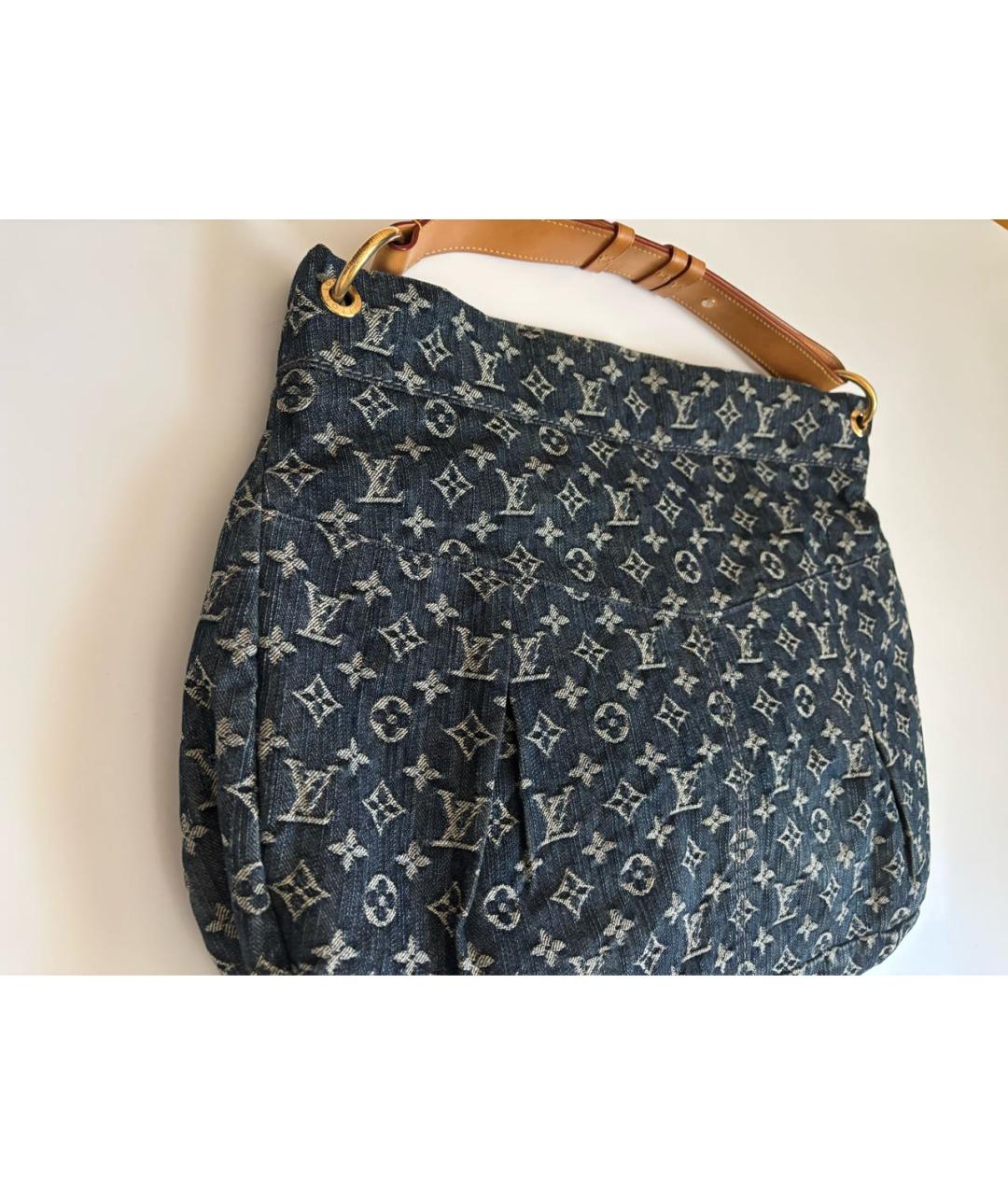 LOUIS VUITTON Темно-синяя жаккардовая сумка через плечо, фото 2
