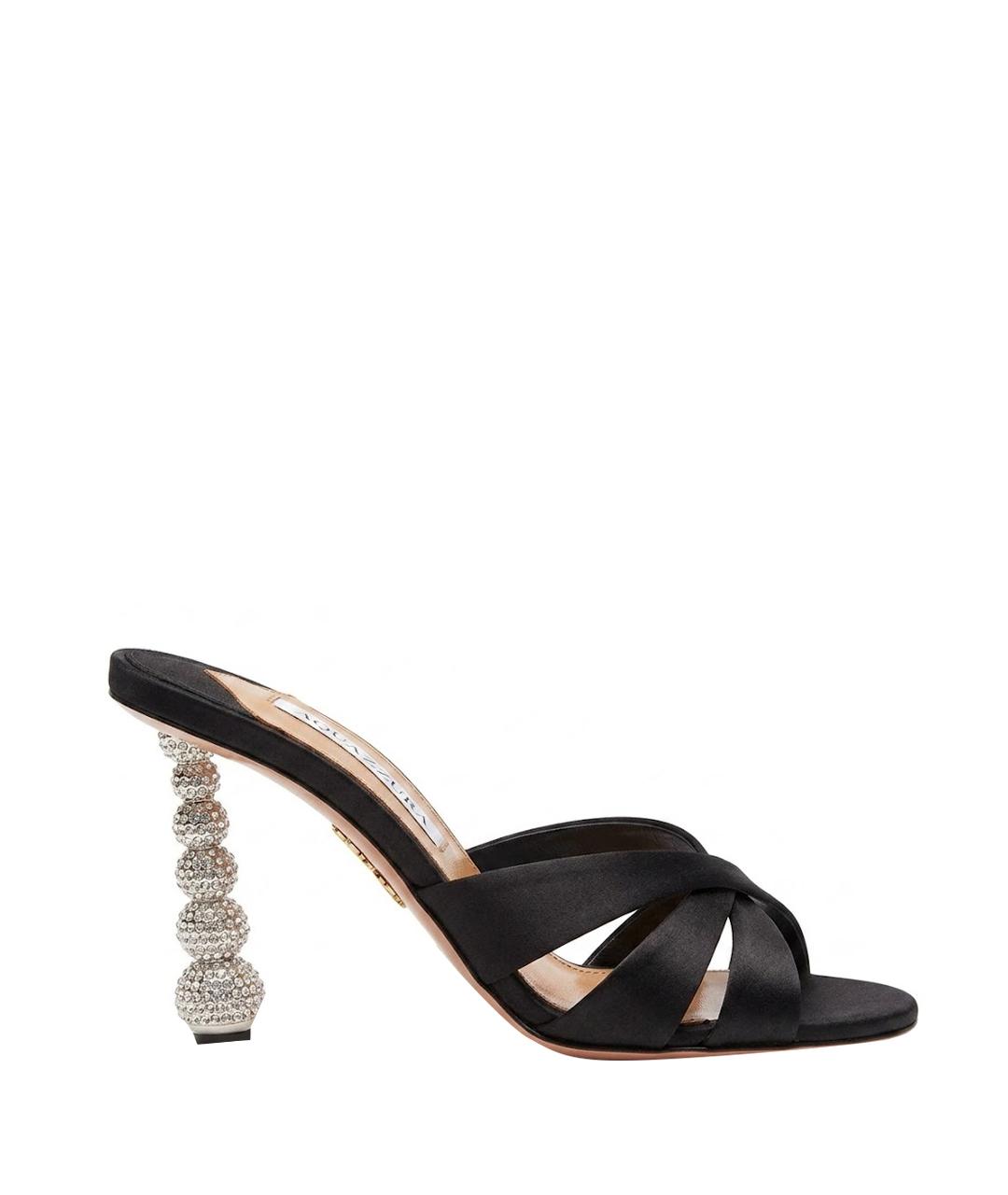 AQUAZZURA Черные текстильные ботильоны, фото 1