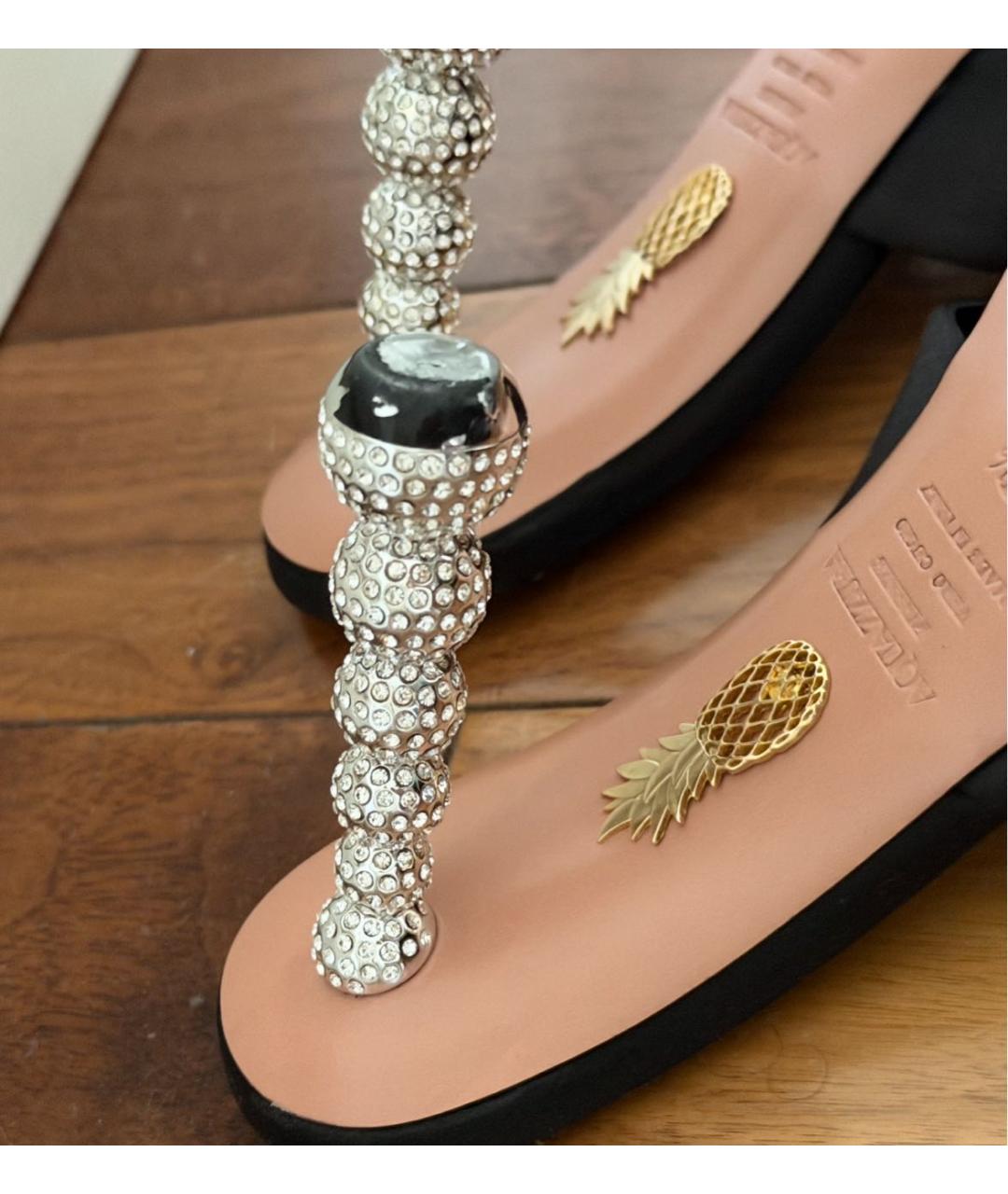 AQUAZZURA Черные текстильные ботильоны, фото 4