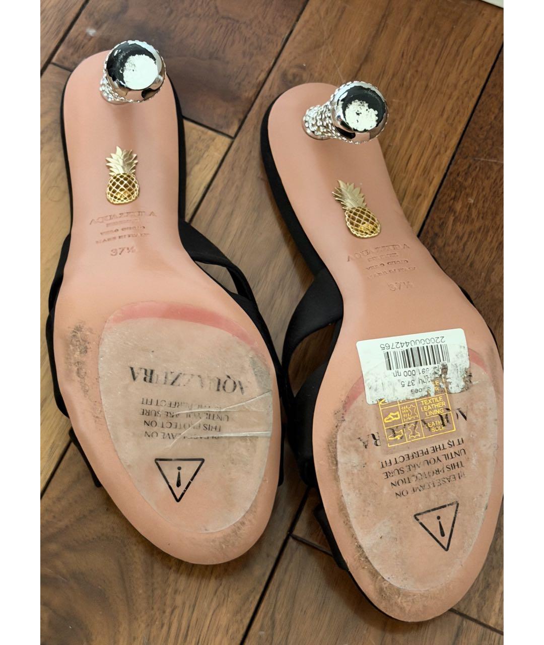 AQUAZZURA Черные текстильные ботильоны, фото 3