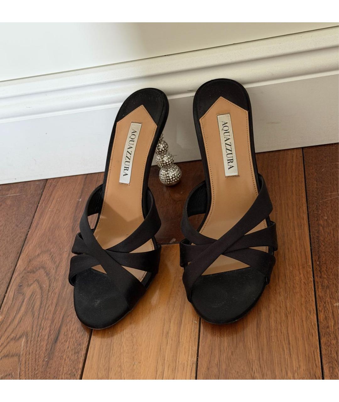 AQUAZZURA Черные текстильные ботильоны, фото 2