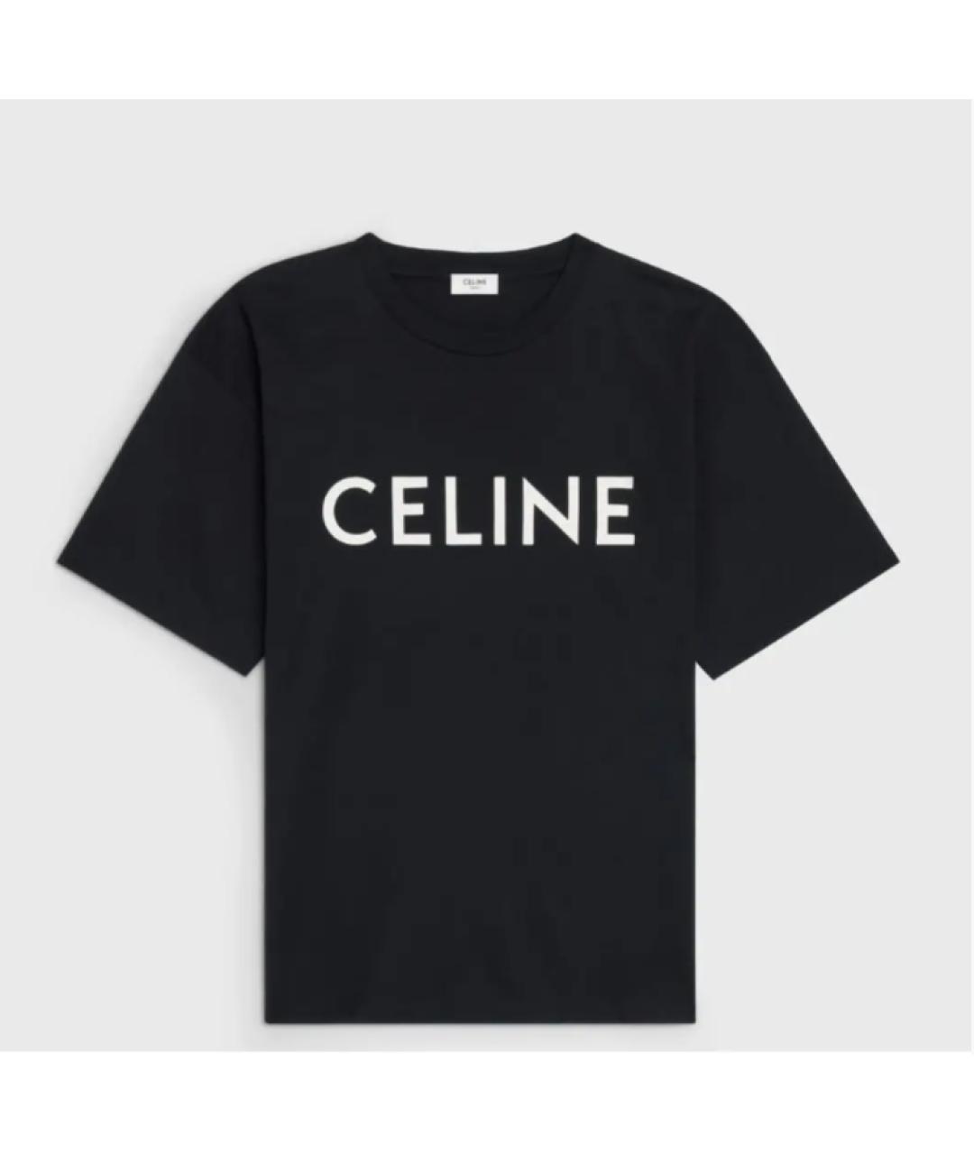 CELINE Черная хлопковая майка, фото 6