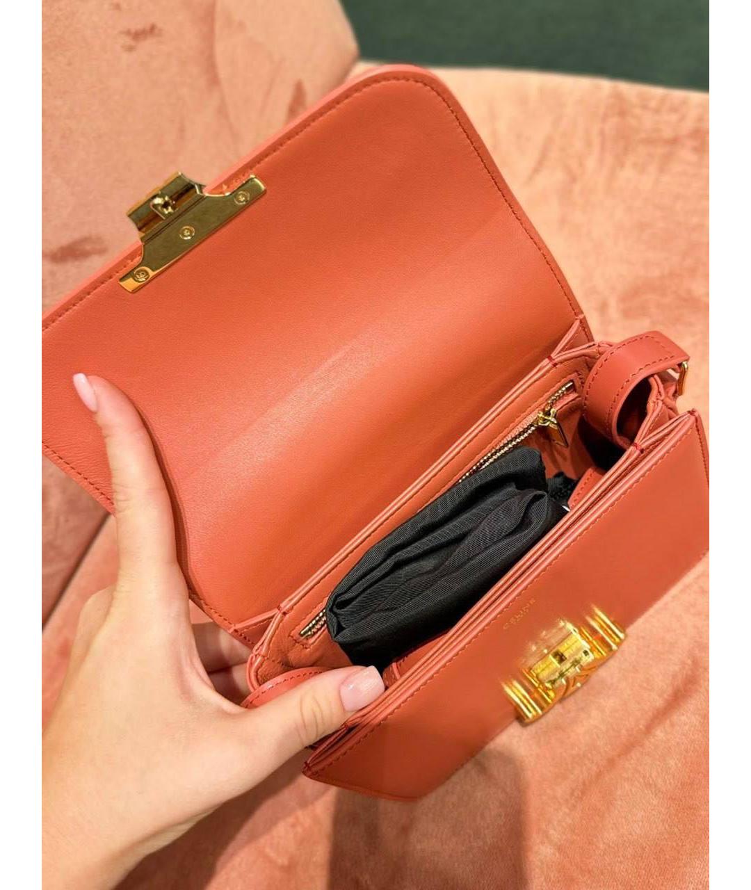 CELINE Оранжевая кожаная сумка через плечо, фото 2