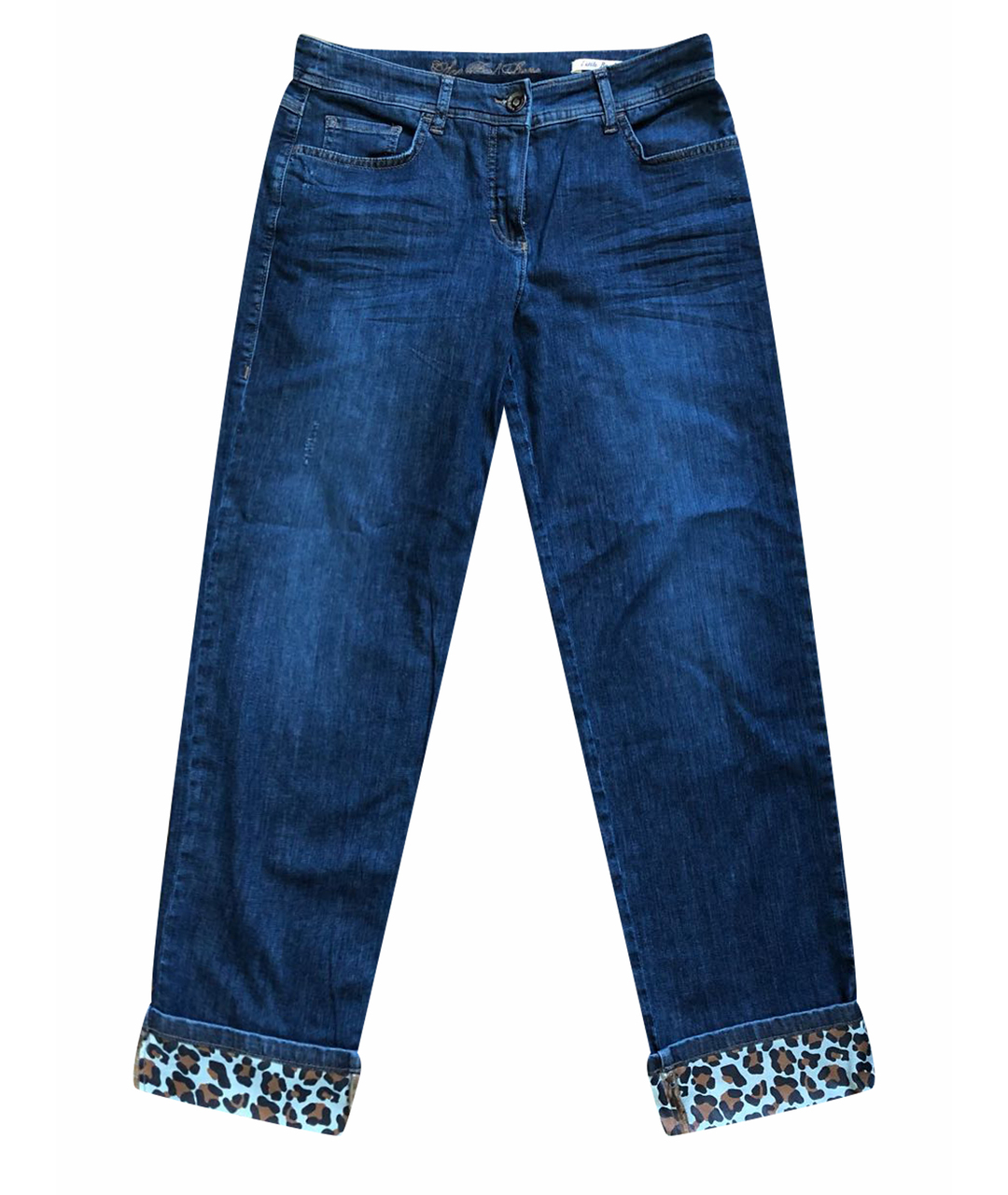 LAUREL Синие хлопковые прямые джинсы, фото 1