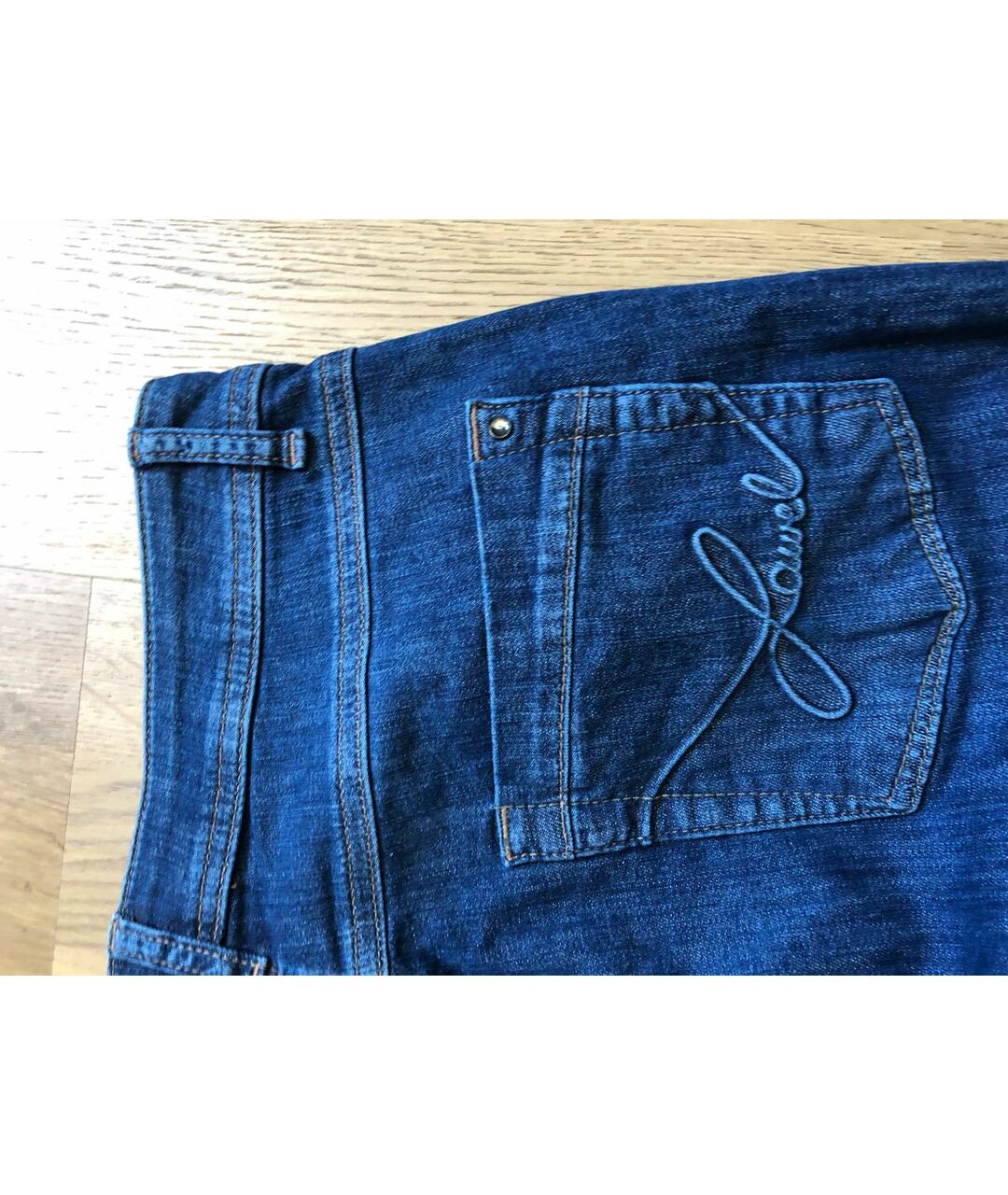 LAUREL Синие хлопковые прямые джинсы, фото 4