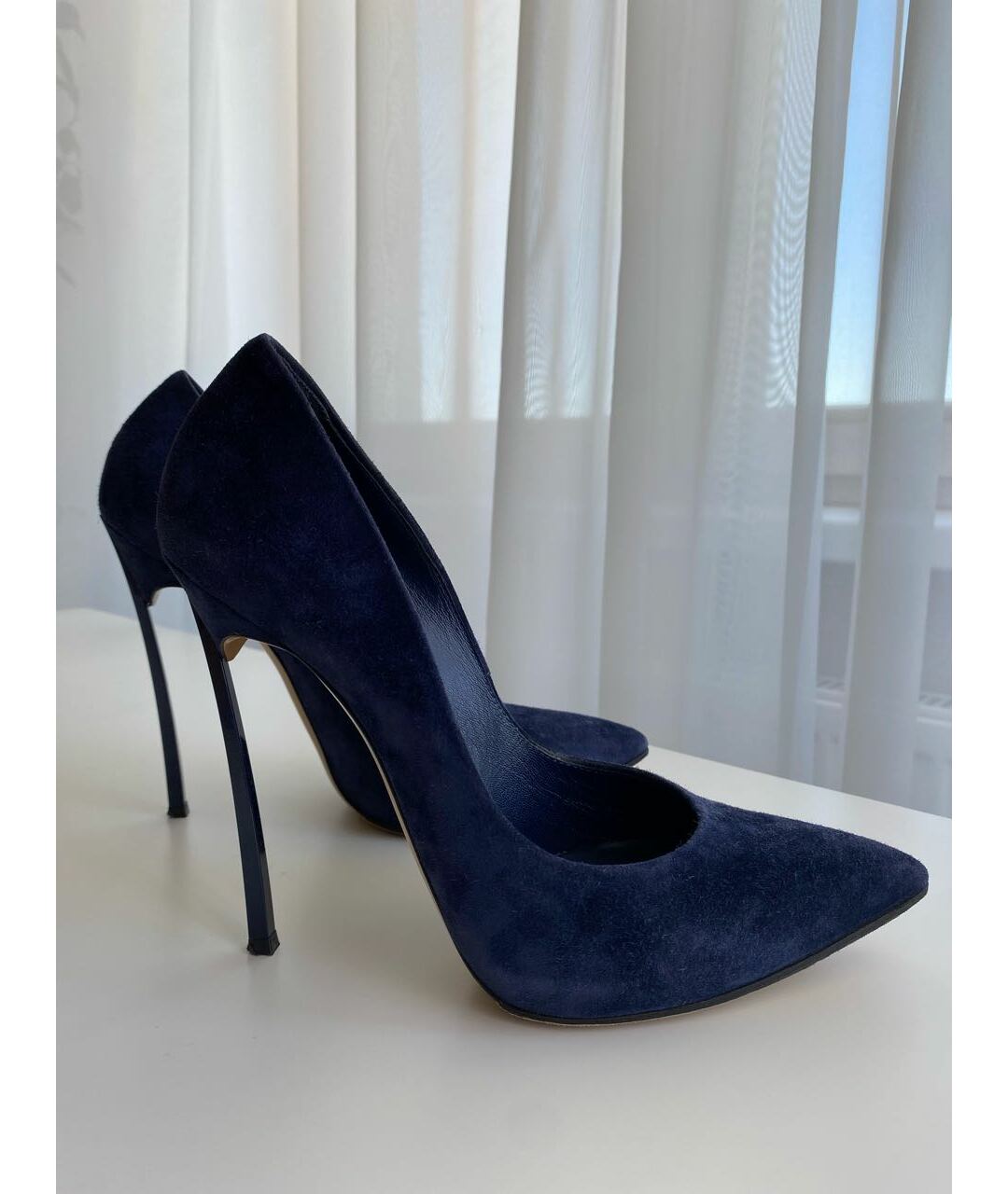 CASADEI Темно-синие замшевые туфли, фото 5