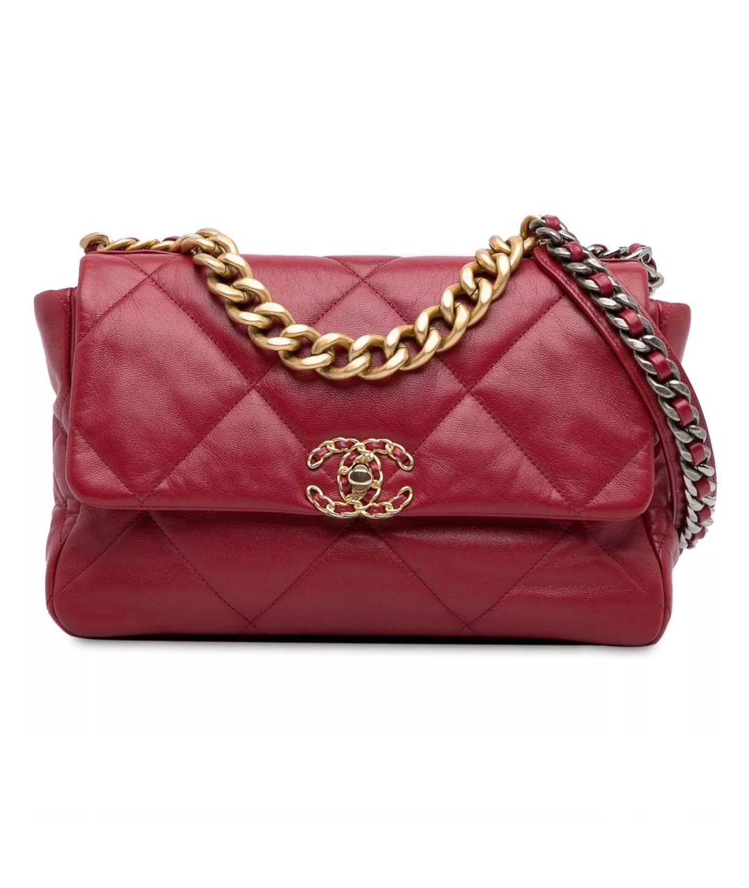 CHANEL Бордовая кожаная сумка через плечо, фото 1