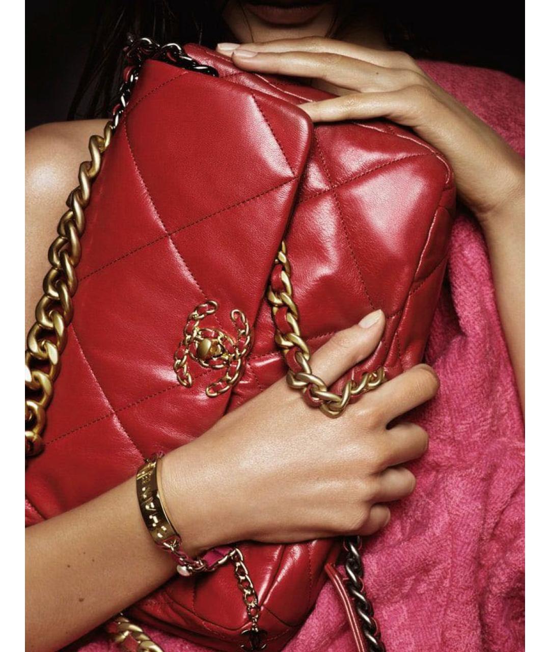 CHANEL Бордовая кожаная сумка через плечо, фото 5