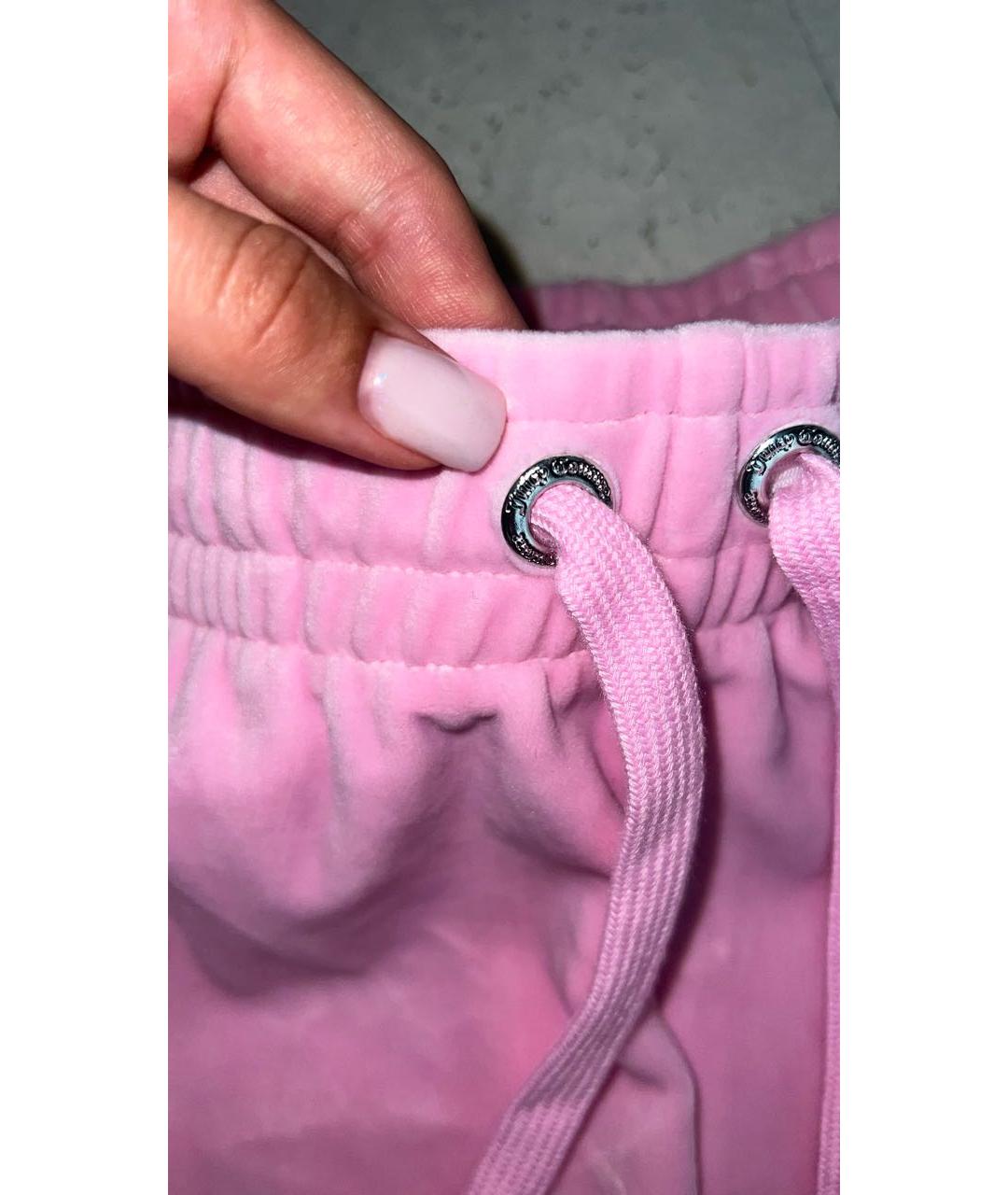 JUICY COUTURE Розовые велюровые шорты, фото 5