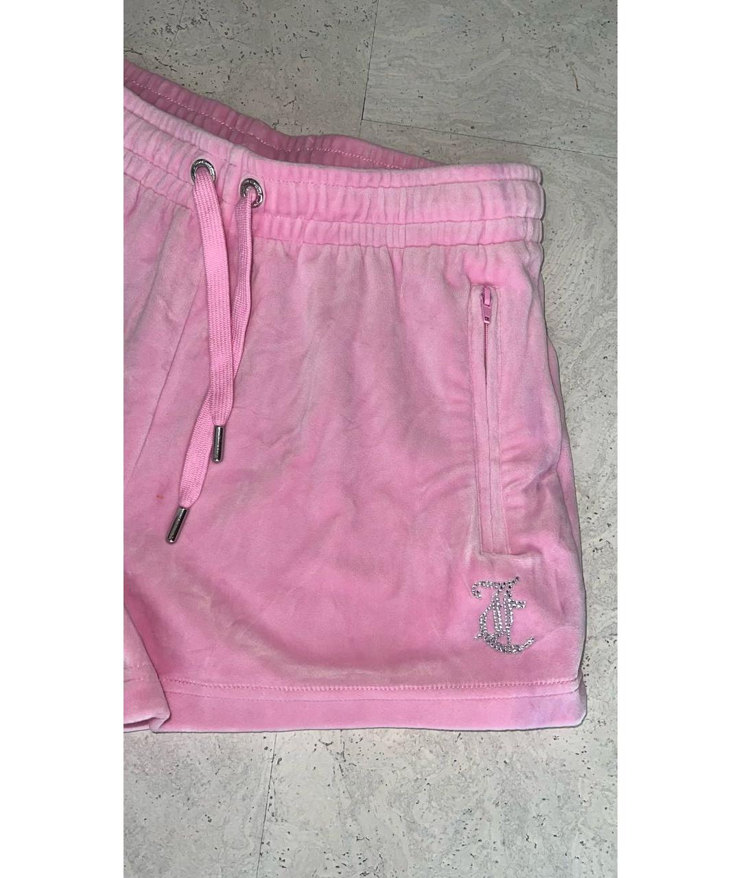 JUICY COUTURE Розовые велюровые шорты, фото 3