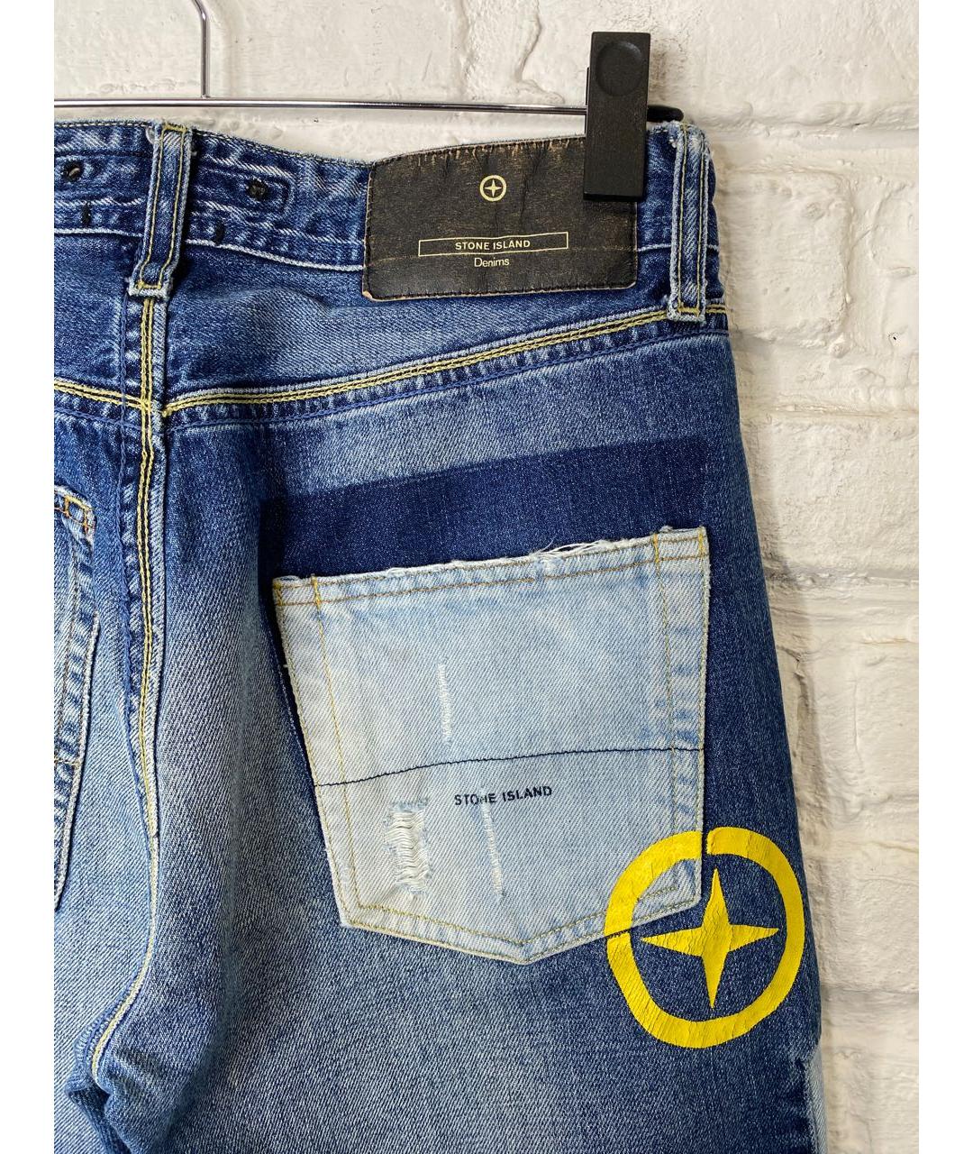 STONE ISLAND Синие хлопковые джинсы скинни, фото 4