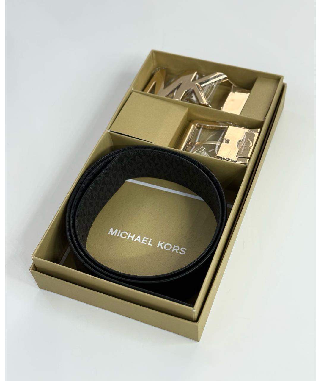 MICHAEL KORS Черный кожаный ремень, фото 3