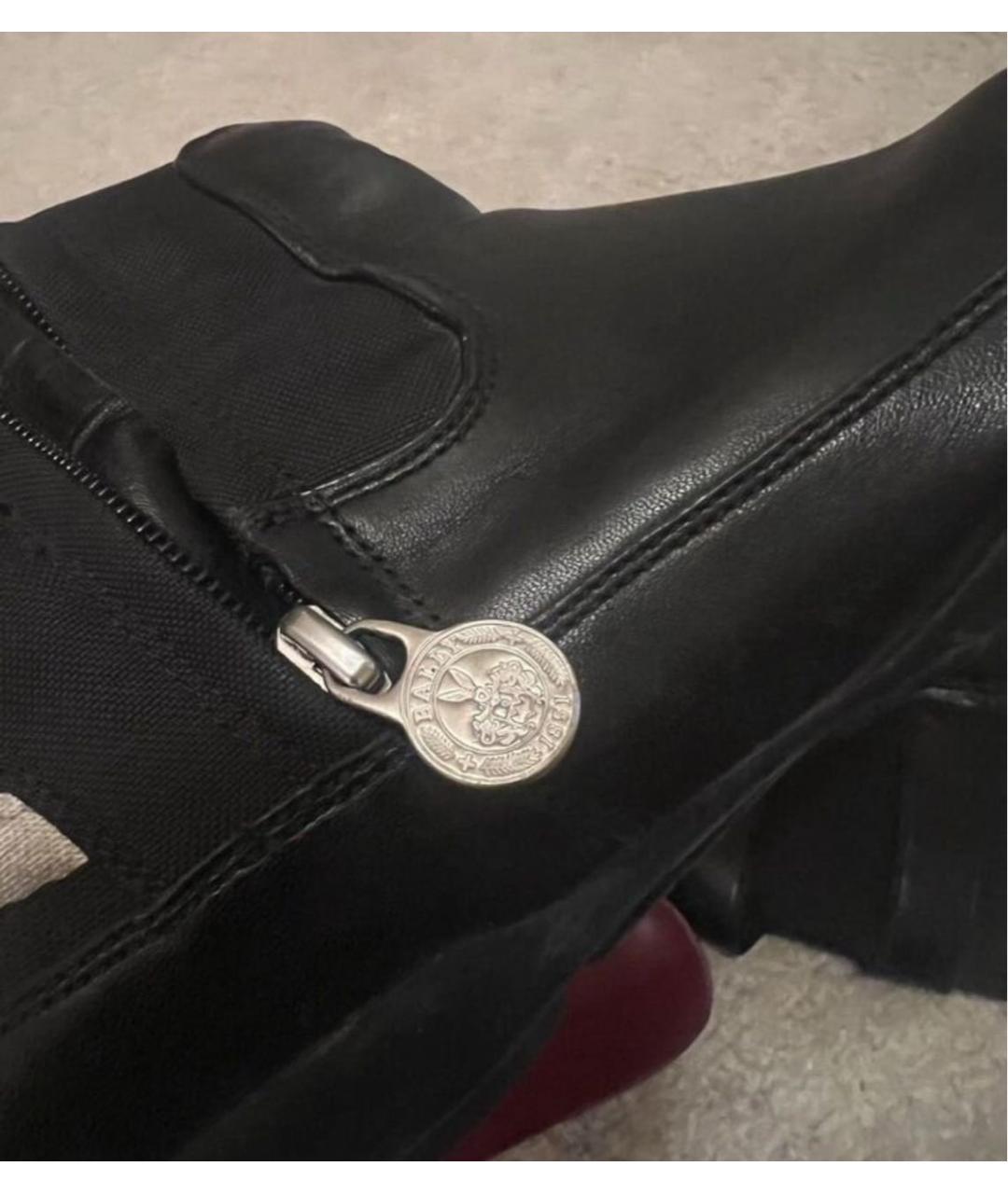 BALLY Черные кожаные сапоги, фото 5