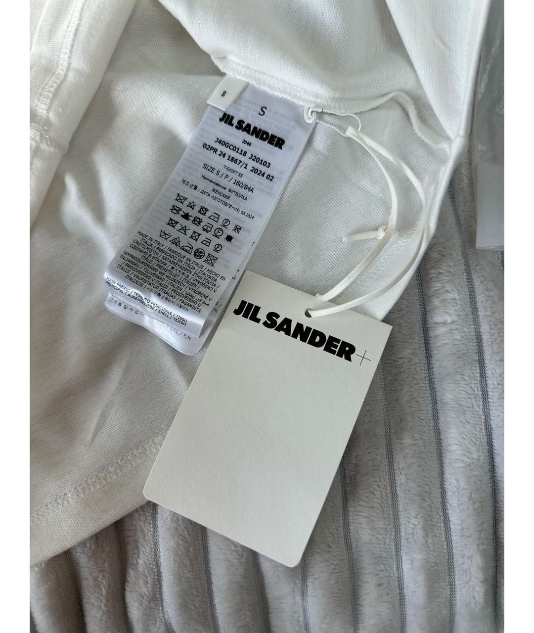 JIL SANDER Белая хлопковая футболка, фото 6