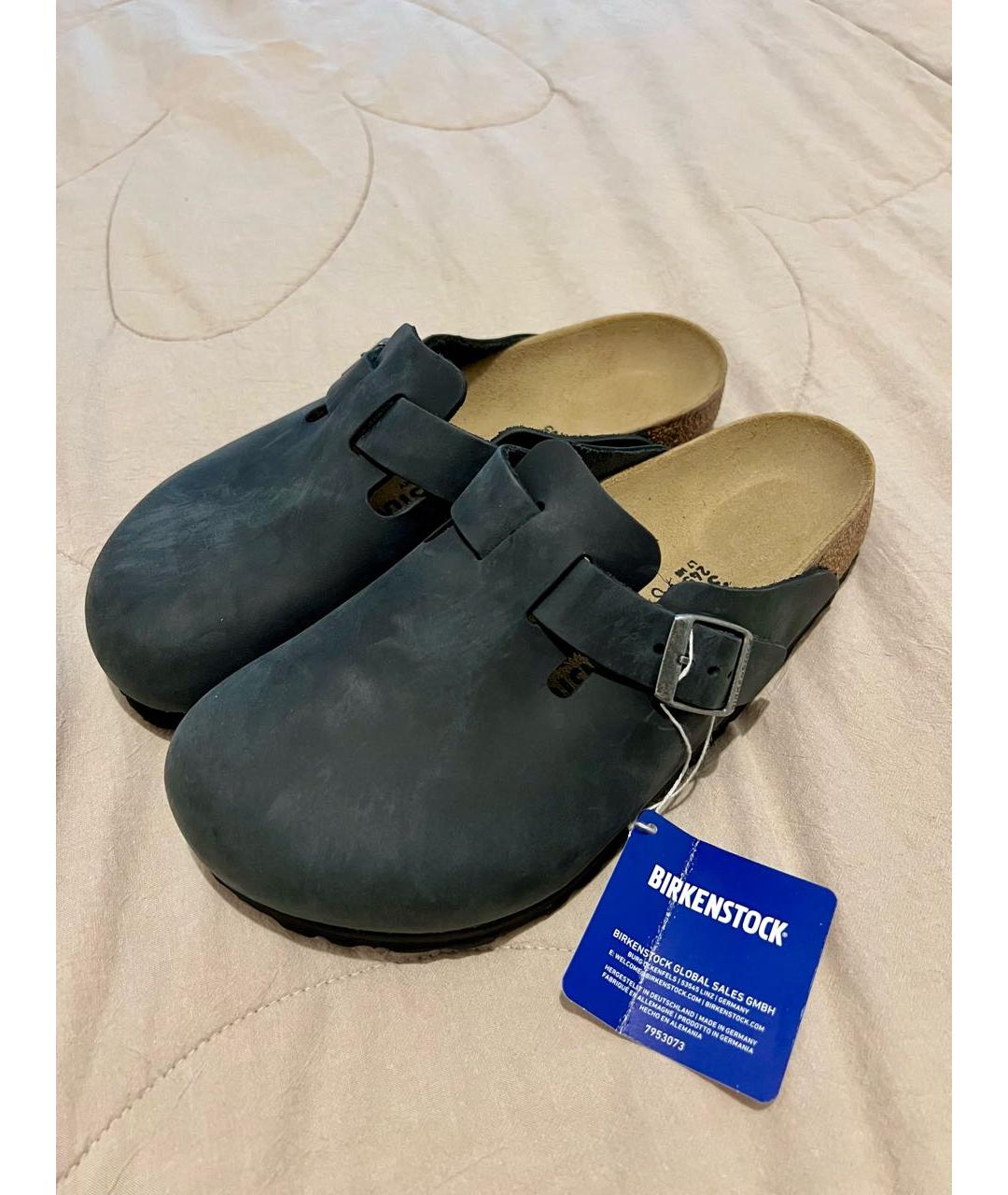 BIRKENSTOCK Антрацитовые нубуковые мюли, фото 2