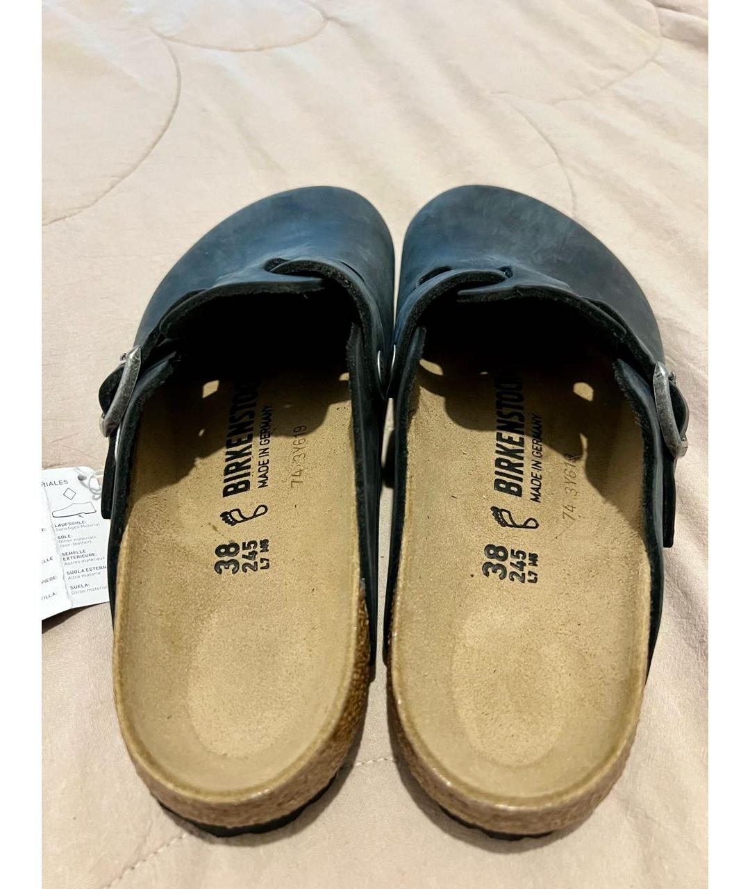 BIRKENSTOCK Антрацитовые нубуковые мюли, фото 4