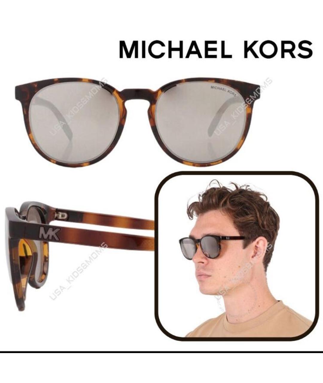 MICHAEL KORS Коричневые пластиковые солнцезащитные очки, фото 5