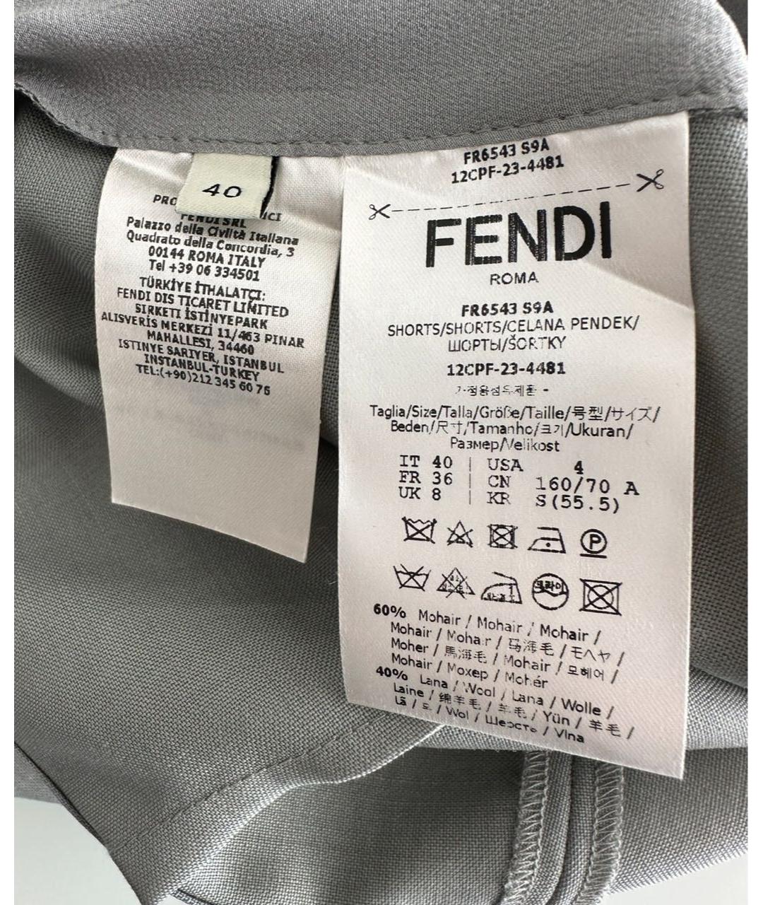 FENDI Шерстяные шорты, фото 5