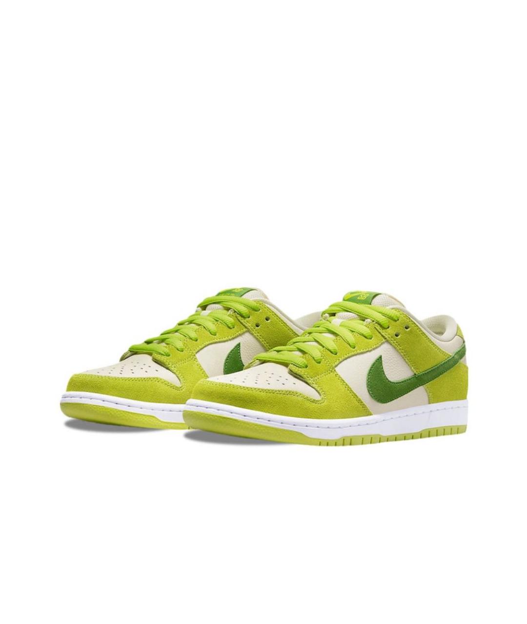 NIKE Салатовые кожаные низкие кроссовки / кеды, фото 2