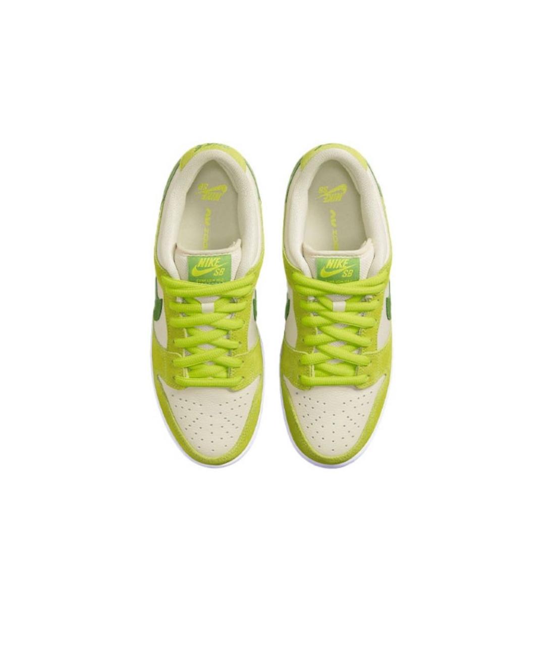 NIKE Салатовые кожаные низкие кроссовки / кеды, фото 3