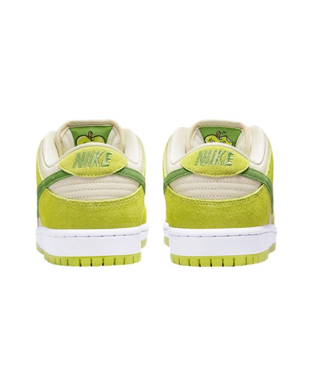 NIKE Салатовые кожаные низкие кроссовки / кеды, фото 4