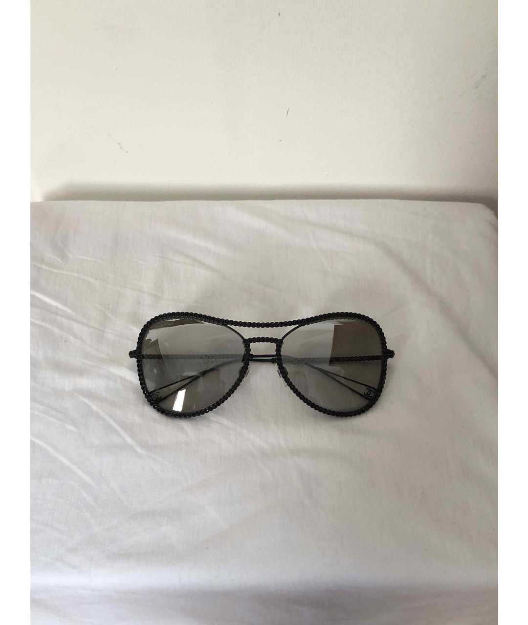 CHANEL PRE-OWNED Черные металлические солнцезащитные очки, фото 5