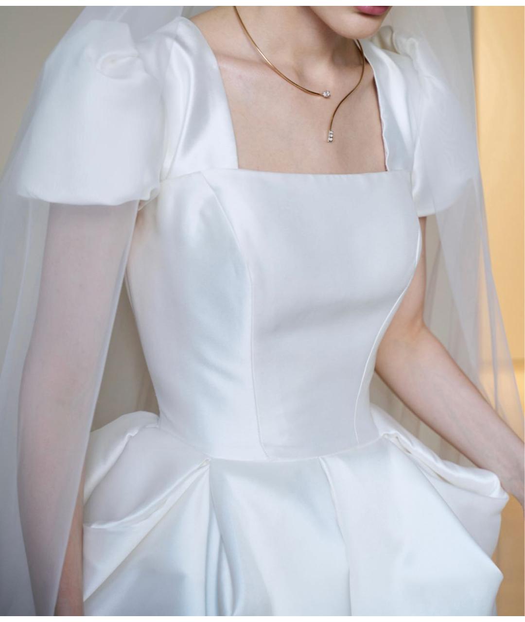VERA WANG Белое шелковое свадебное платье, фото 7