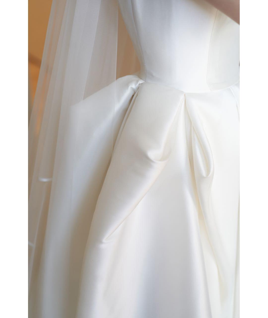 VERA WANG Белое шелковое свадебное платье, фото 8