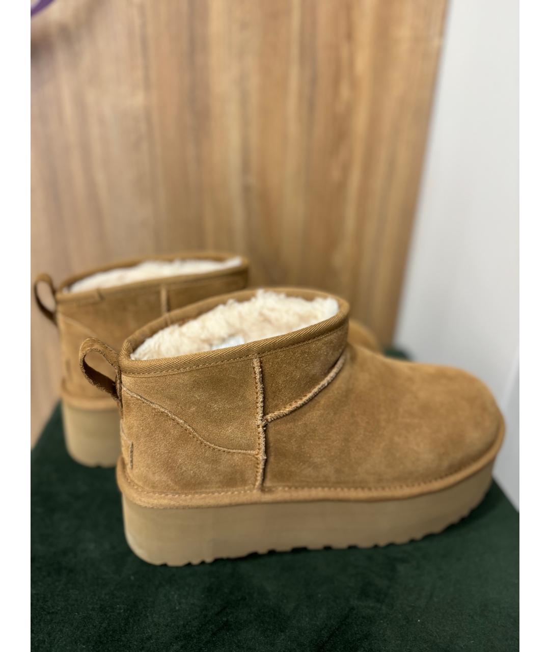 UGG AUSTRALIA Бежевые замшевые сапоги, фото 4