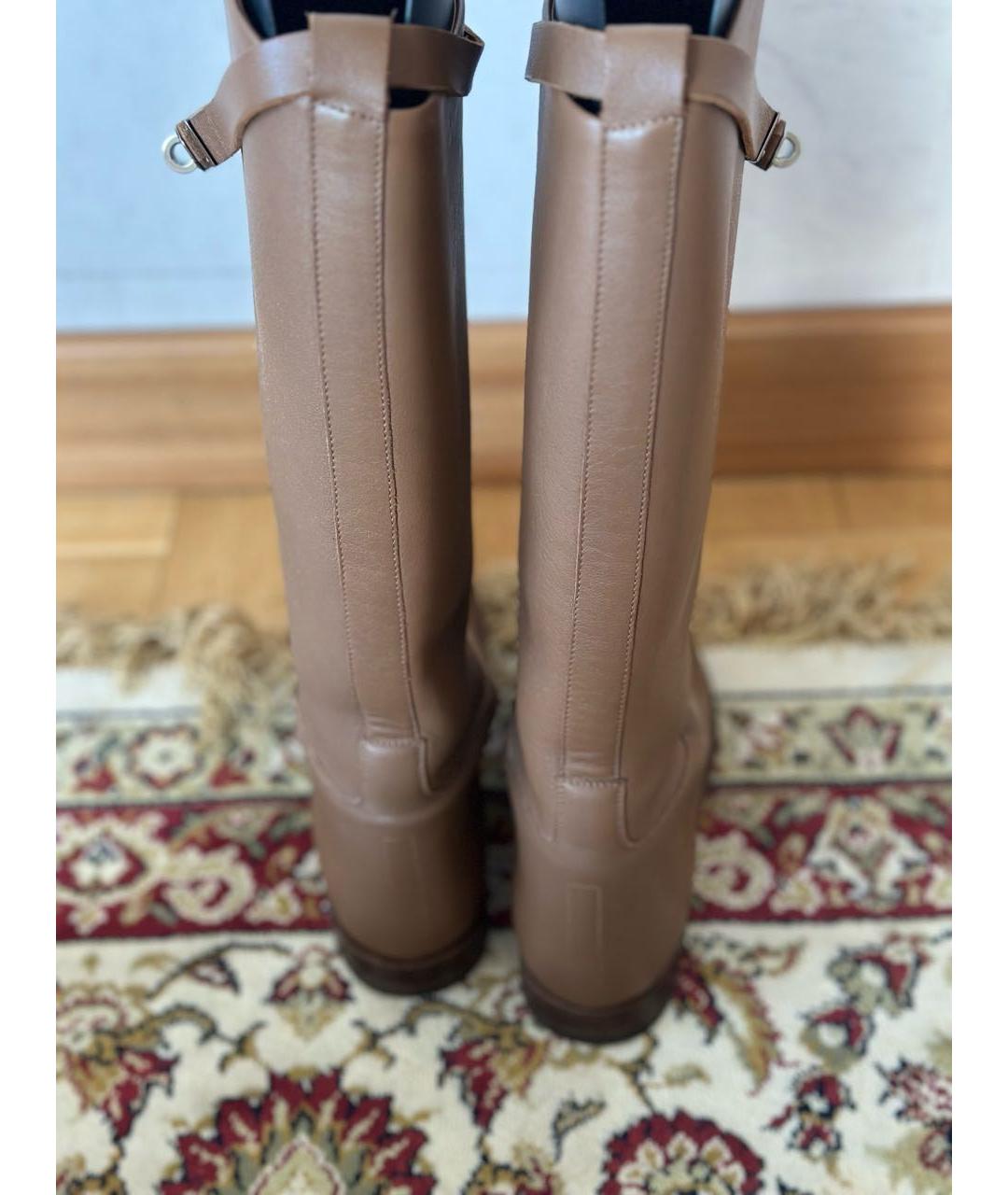 HERMES Коричневые кожаные сапоги, фото 4