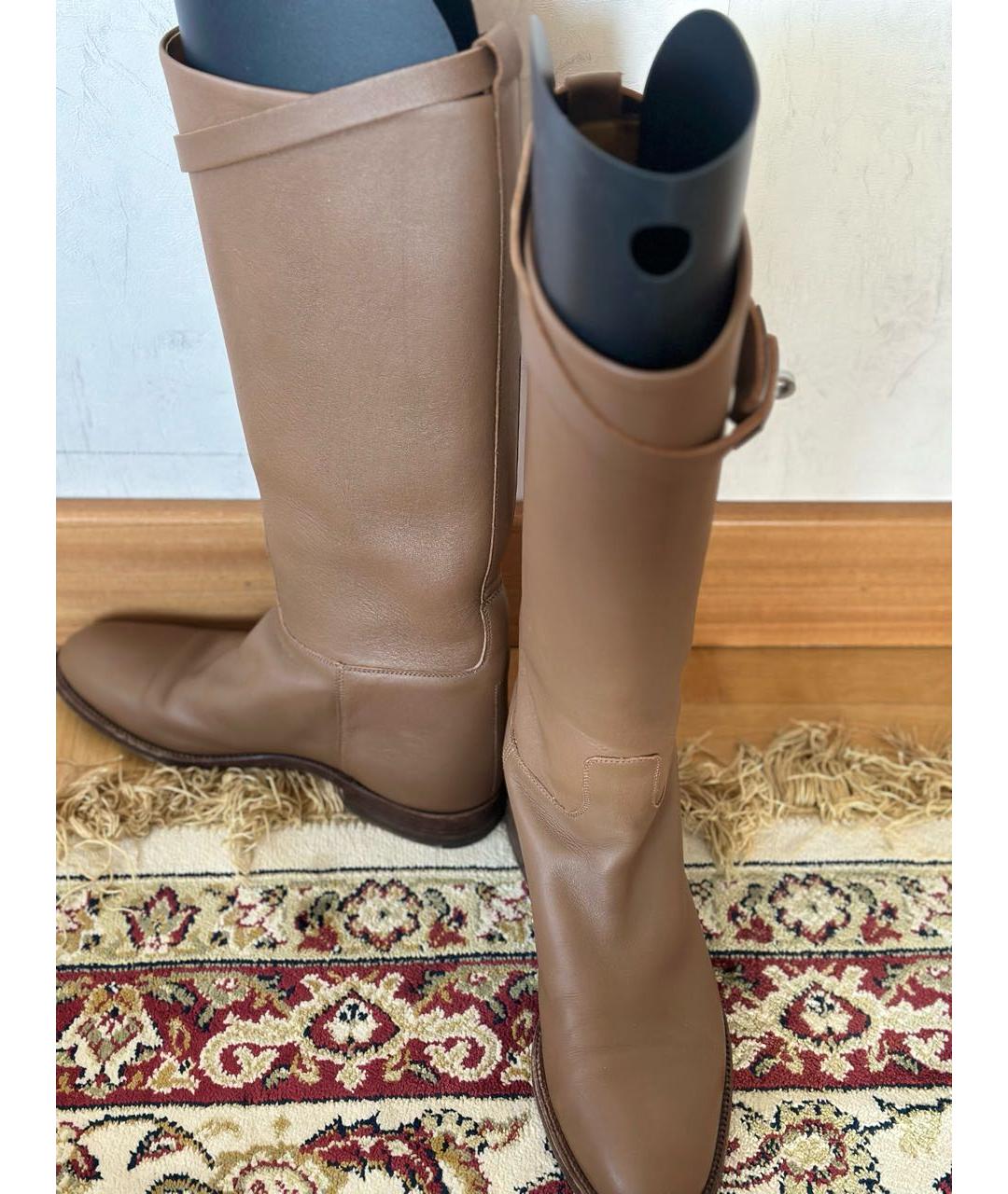HERMES Коричневые кожаные сапоги, фото 2