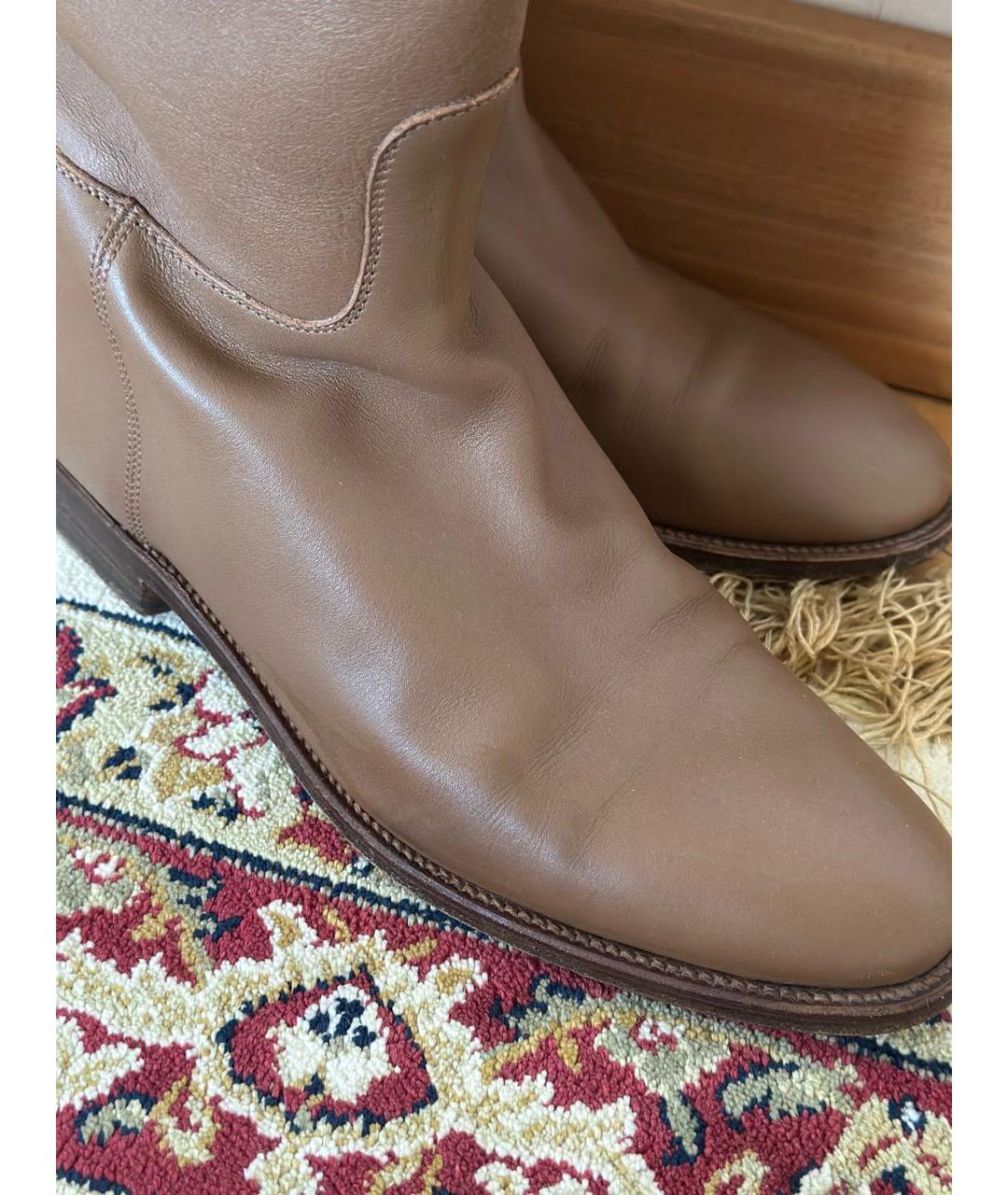 HERMES Коричневые кожаные сапоги, фото 3