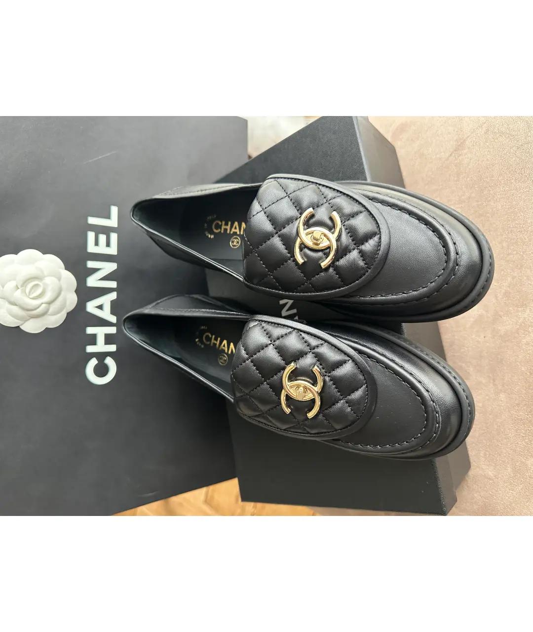 CHANEL Черные кожаные лоферы, фото 8