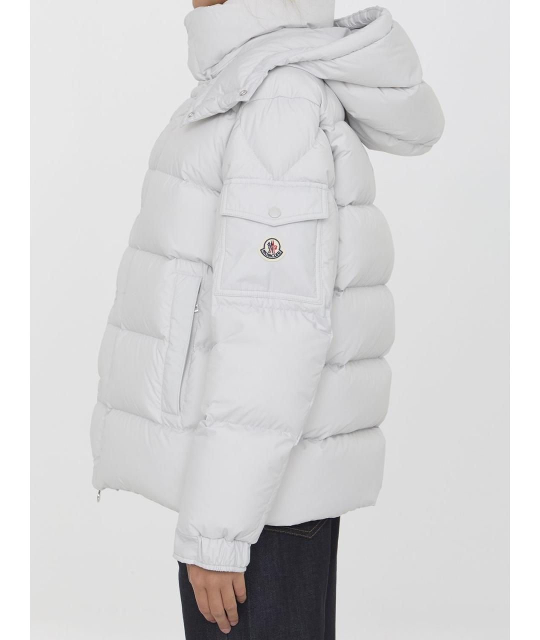 MONCLER Серый полиэстеровый пуховик, фото 3