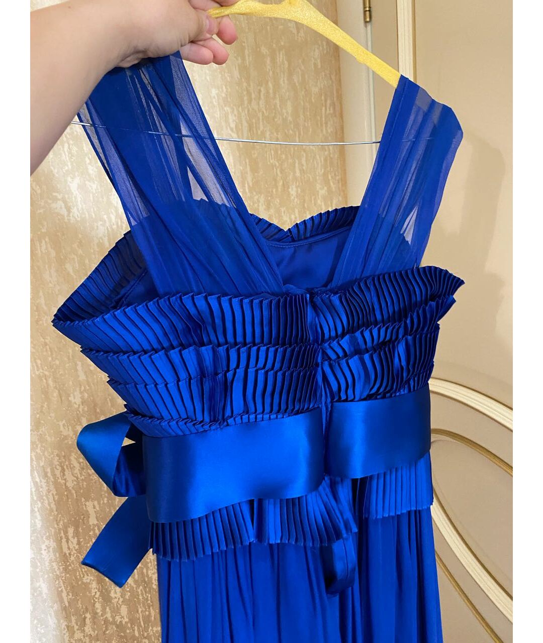MARCHESA Синее шифоновое вечернее платье, фото 2